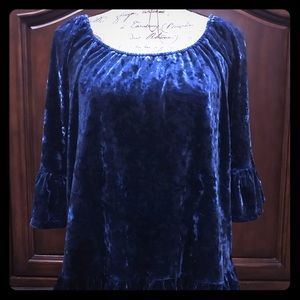 Boho Crushed Velvet Deep Blue Medium NWOT